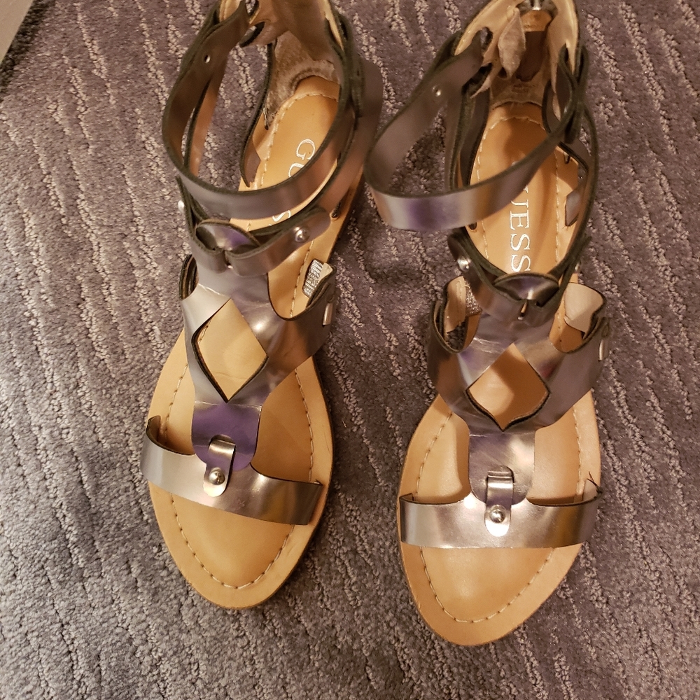 Guess gladiator silver sandals